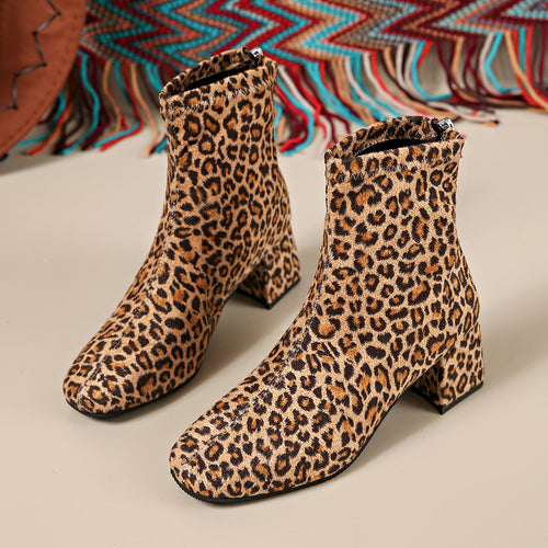Damen Modische Stiefeletten mit schickem Blockabsatz und praktischem Reißverschluss Drune