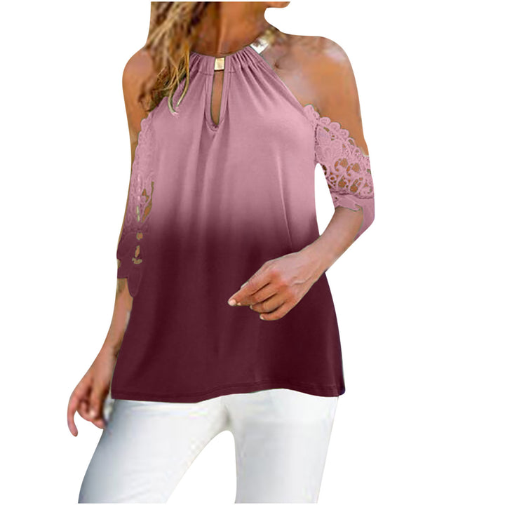 Damen Bluse mit raffinierten Cut-Outs und eleganter Spitzenverzierung Drune
