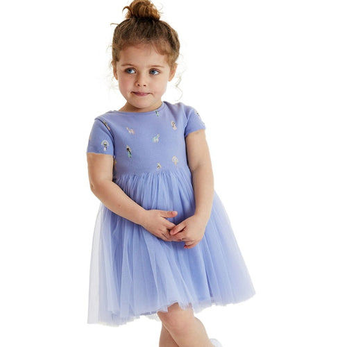 Mädchen Tüll Kleid mit tierischen Applikationen Drune
