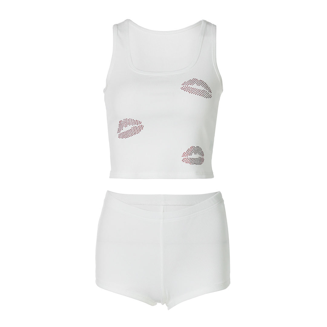 Damen Crop-Top und Shorts Set Drune