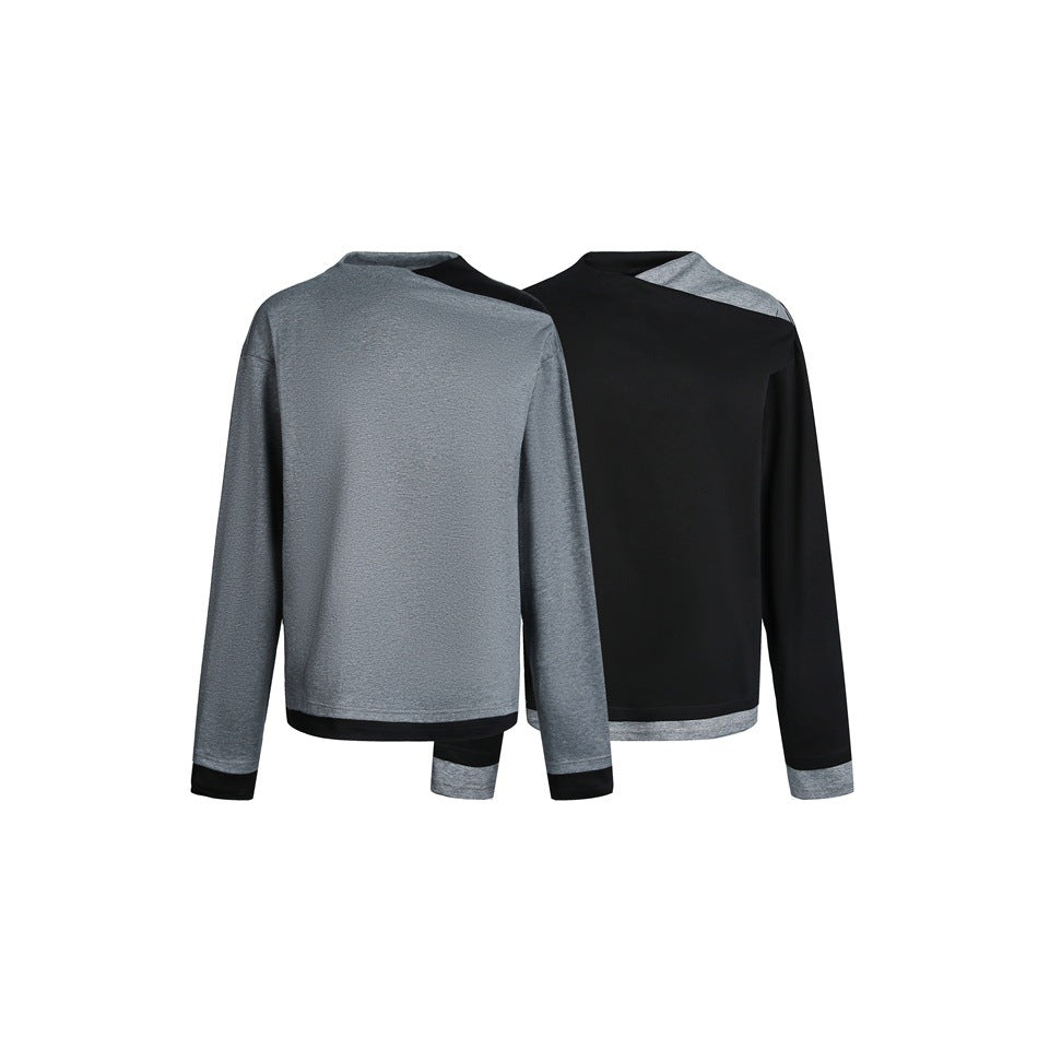Damen Langarmshirt mit asymmetrischem Schulter-Cutout und kontrastierenden Bündchen Drune