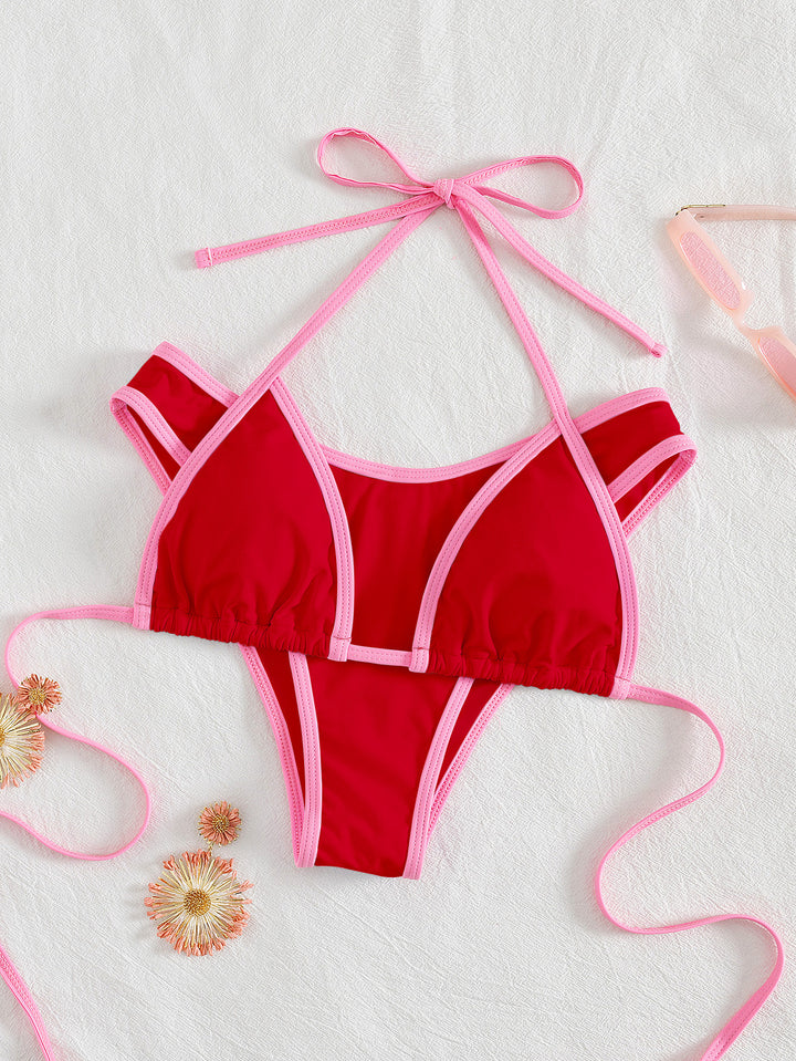 Damen Triangel-Bikini mit aufregendem Streifen-Design Drune