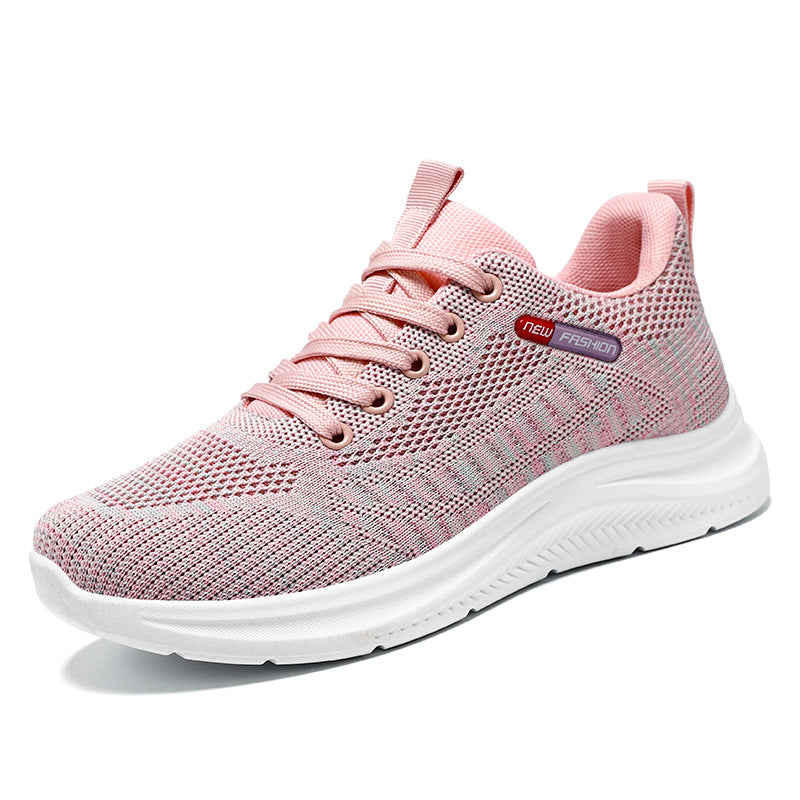 Damen nan leichte atmungsaktive Strick-Walking-Sneaker mit gepolstertem Fersenabschluss und dämpfender EVA-Zwischensohle Drune