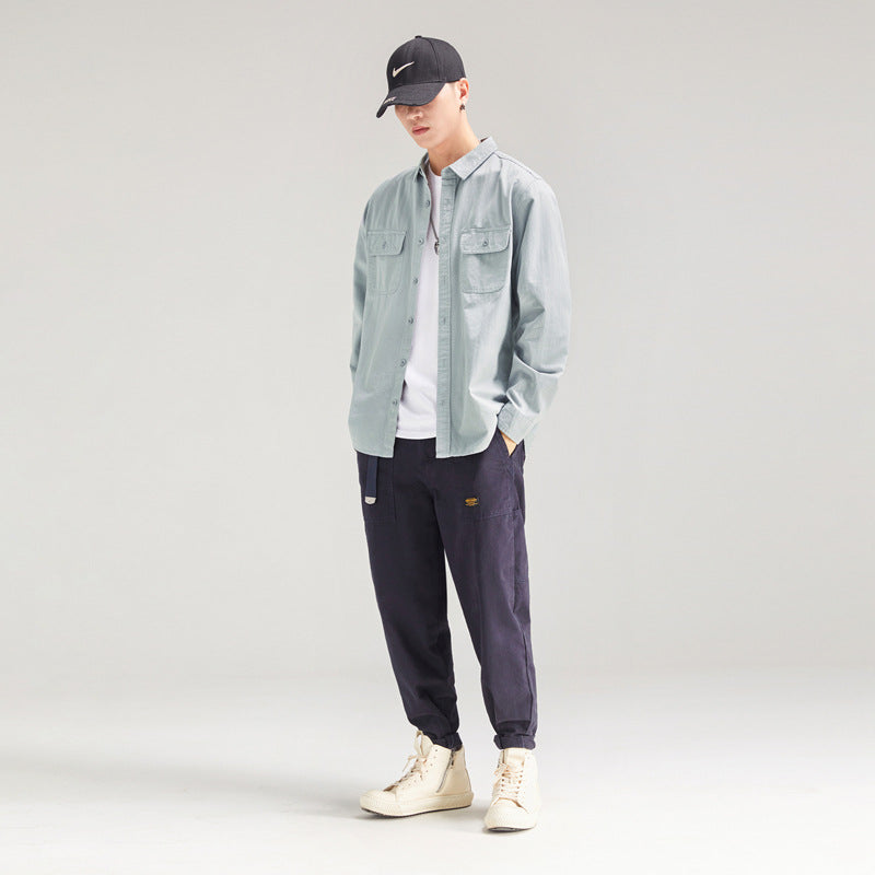 Herren Overshirt aus Baumwoll‑Twill mit Pattentaschen und Relaxed‑Fit Drune