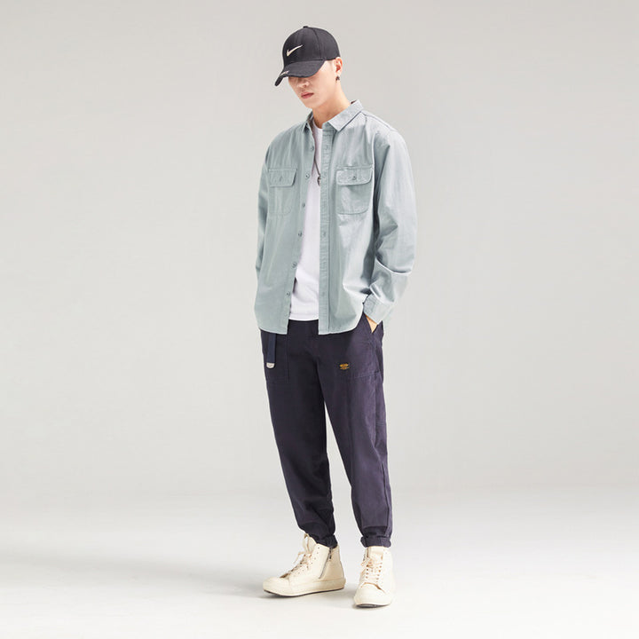 Herren Overshirt aus Baumwoll‑Twill mit Pattentaschen und Relaxed‑Fit Drune