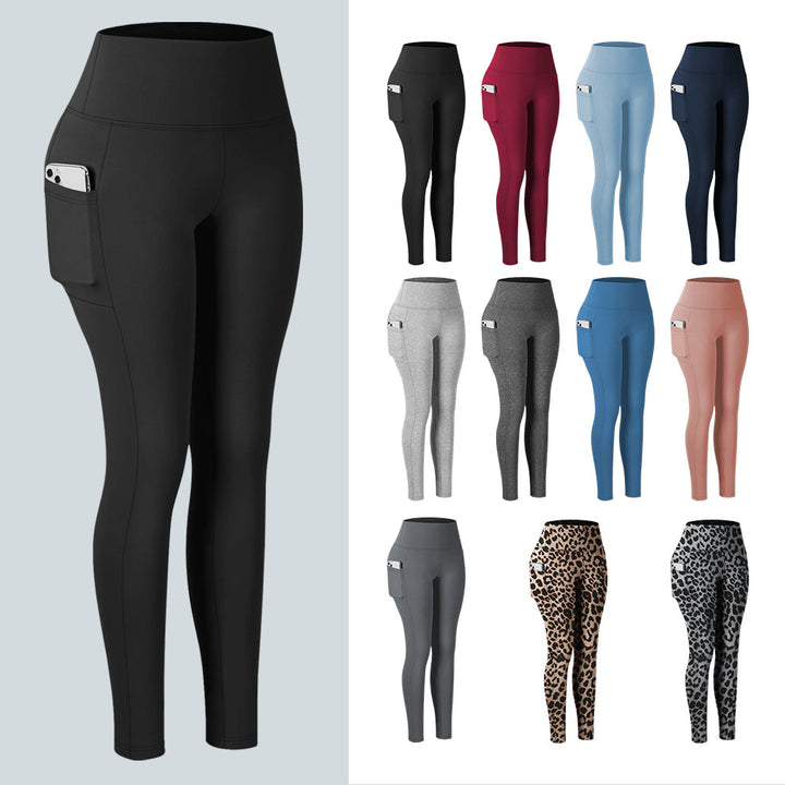 Damen Knöchelhohe Sportleggings mit hohem Bund und seitlicher Smartphone-Tasche Drune