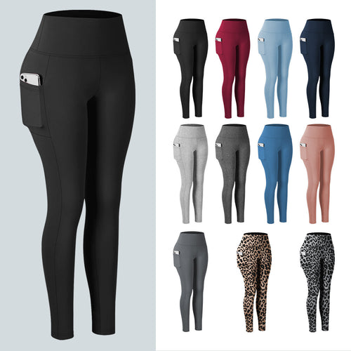 Damen Knöchelhohe Sportleggings mit hohem Bund und seitlicher Smartphone-Tasche Drune