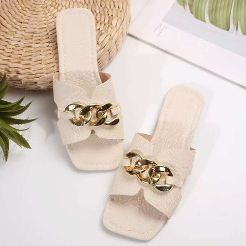 Damen Mules mit elegantem Kettendetail Drune
