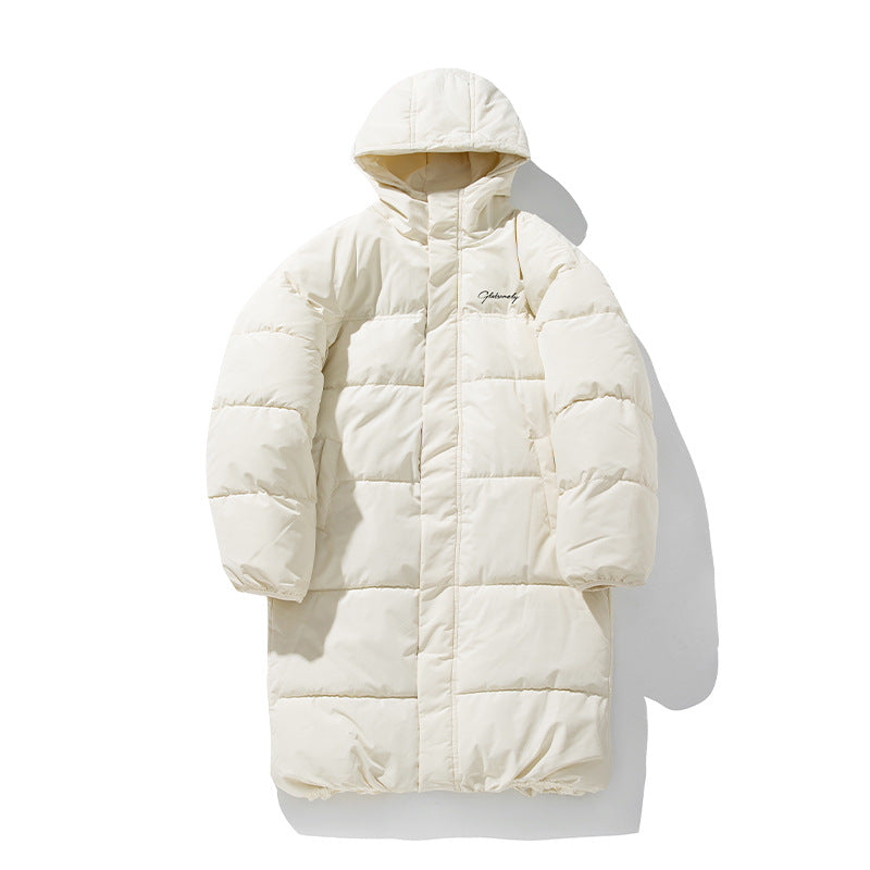 Unisex Oversize langer Steppmantel mit Kapuze und wattierter Thermoisolierung Drune