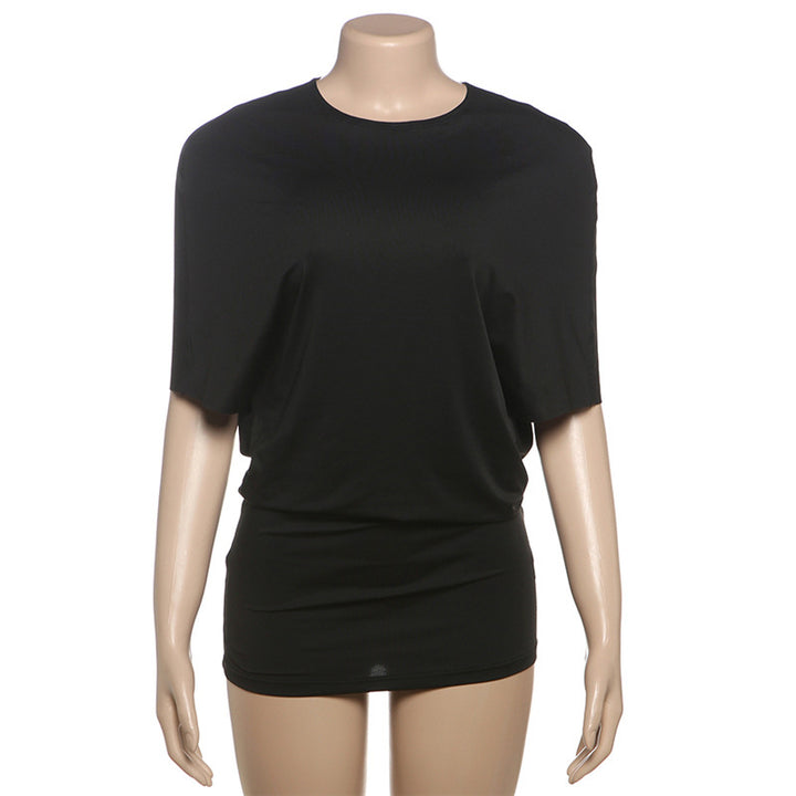 Damen figurbetontes Kurzarmshirt mit raffiniertem Schnitt und elastischem Material Drune