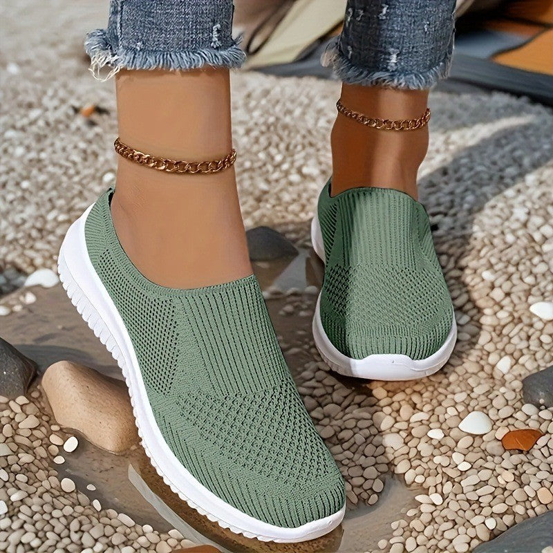 Damen bequeme und atmungsaktive Slip-On Sneaker Drune