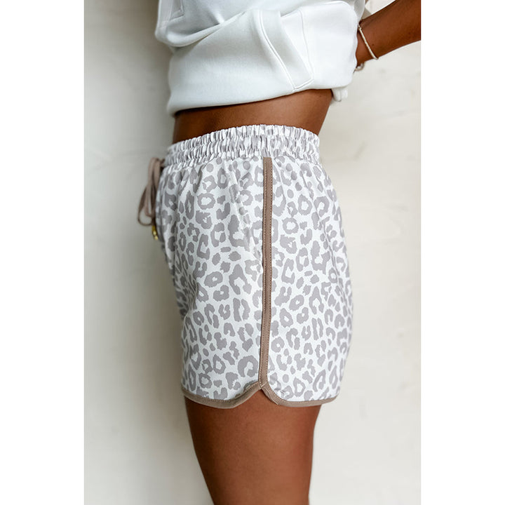 Damen Freizeit-Shorts mit modischem Leopardenmuster und elastischem Bund Drune