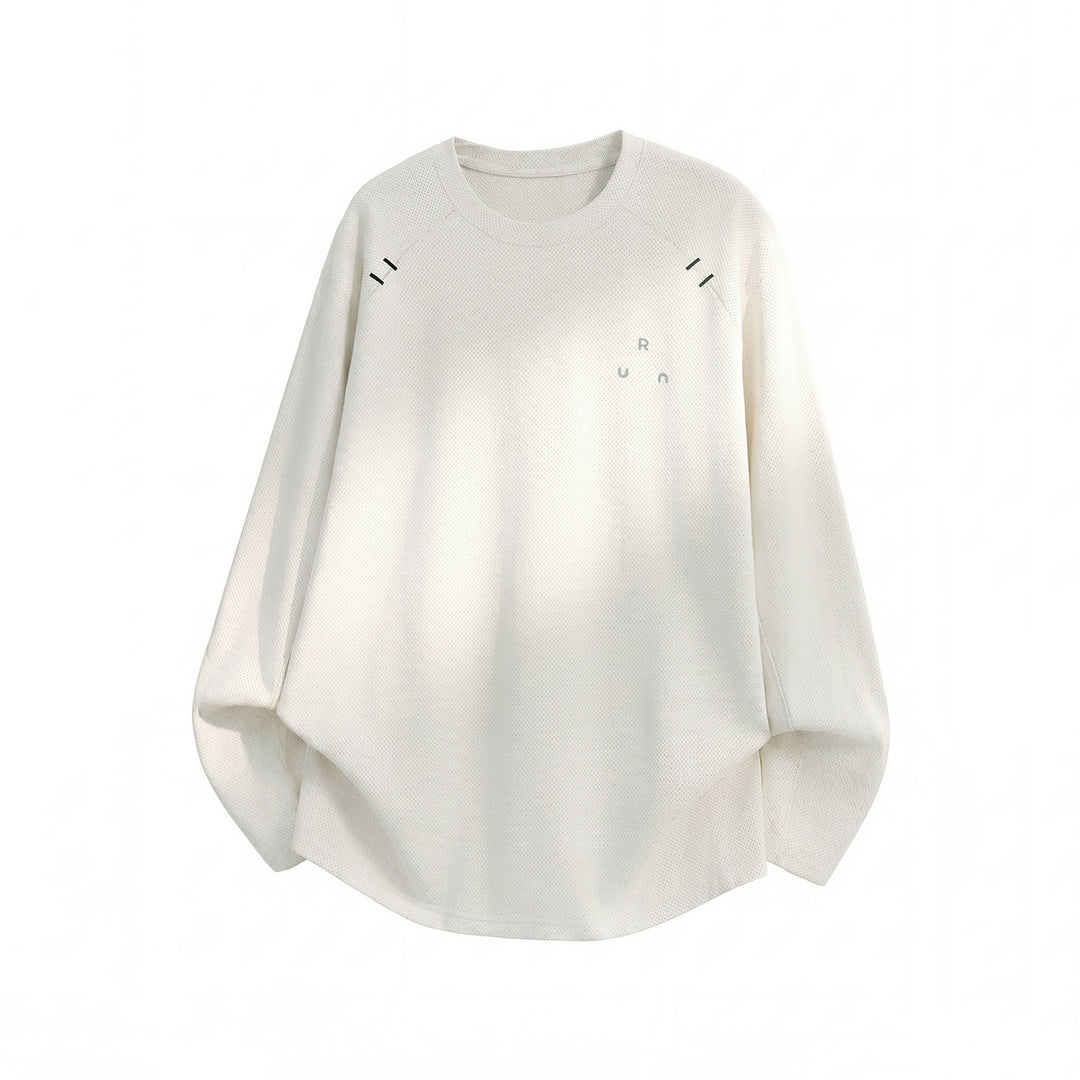 Unisex Oversize Rundhals-Sweatshirt mit Waffelstruktur und geschwungener Saum Drune
