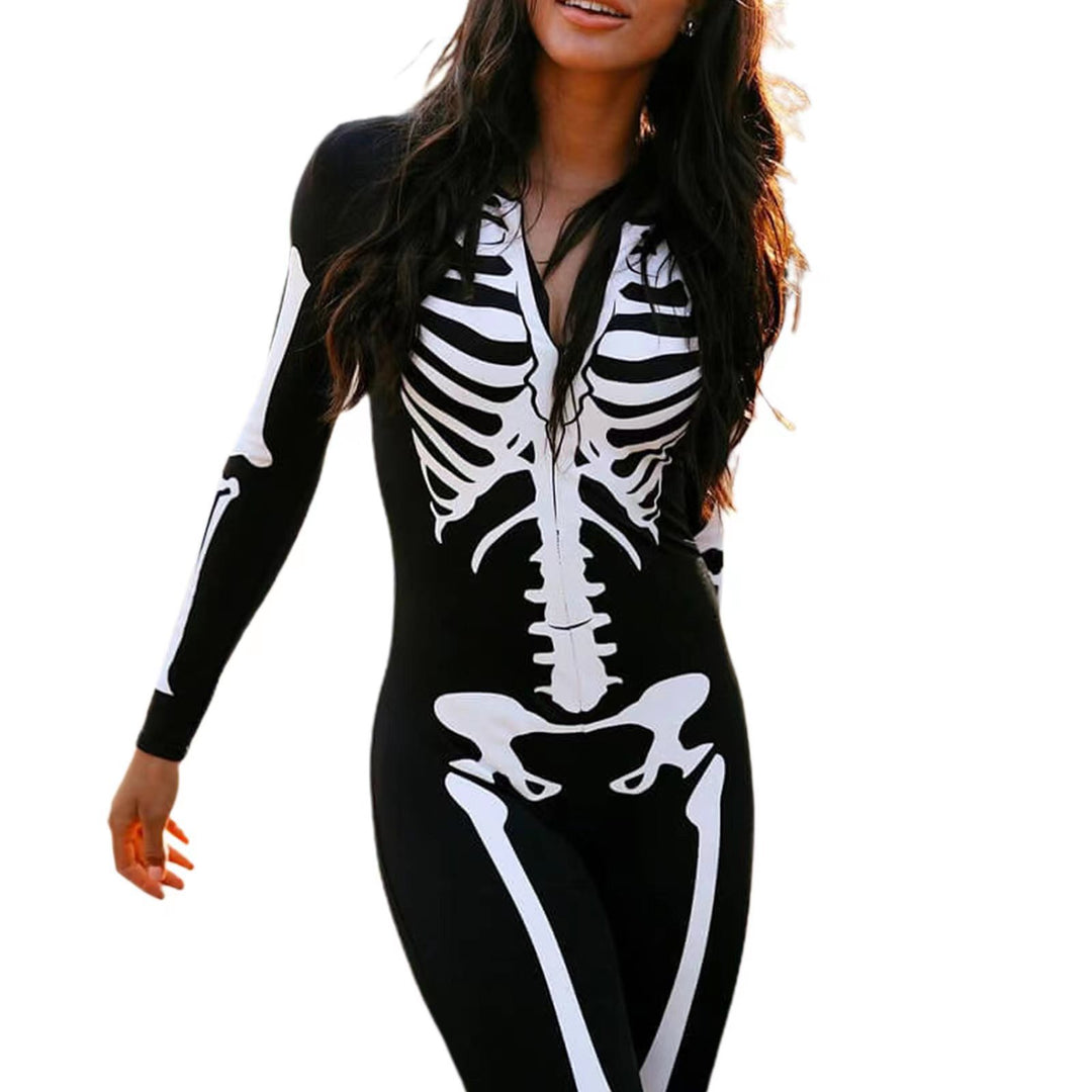 Femme Skeleton Print Bodysuit Drune