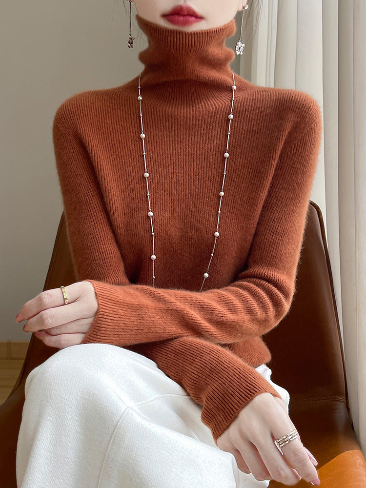 Damen Schmal geschnittener Feinstrick-Rollkragenpullover mit extrafeinem Flauschfinish Drune