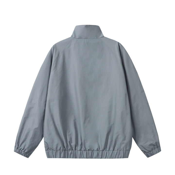Unisex Sportive Colorblock-Trackjacke mit Stehkragen und durchgehendem Reißverschluss Drune