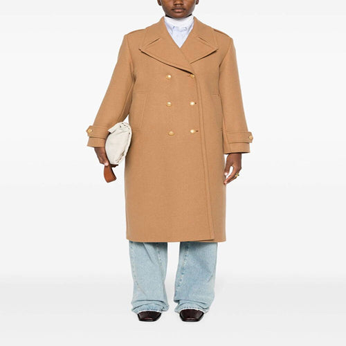 Damen Doppelreihiger Oversize-Wollmix-Mantel mit markantem Revers und verstellbaren Manschetten Drune