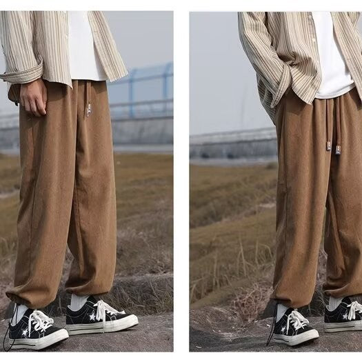 Herren Bequeme Waffelstruktur Jogginghose Drune