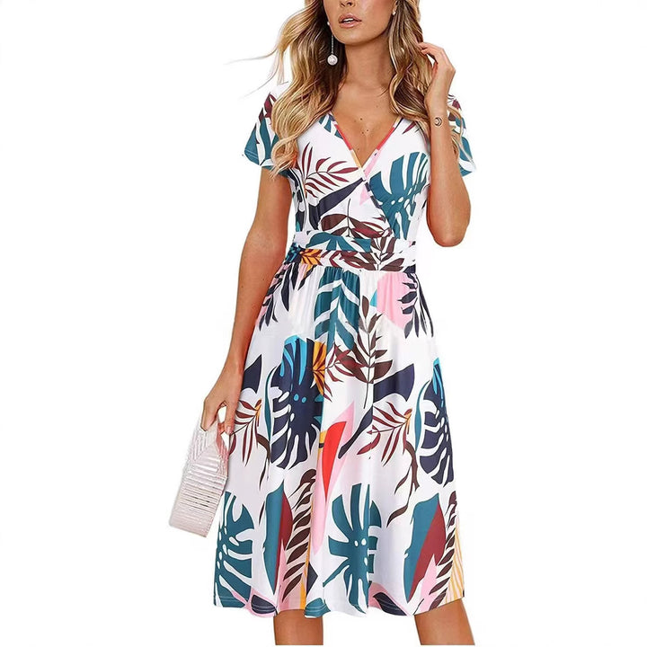 Damen Sommerkleid mit floralen Mustern Drune