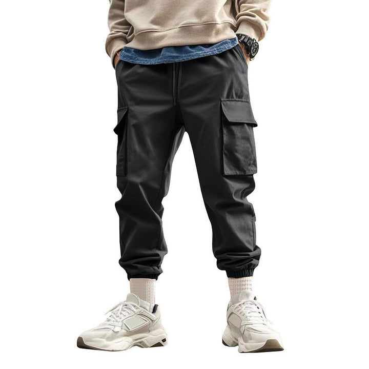 Herren Tapered Cargo-Jogginghose mit Kordelzug, aufgesetzten Klappentaschen und elastischen Bündchen Drune