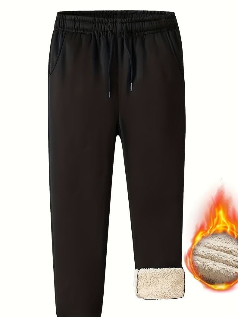 Herren Thermo-gefütterte Jogginghose mit Sherpa-Innenfutter und elastischem Bund Drune