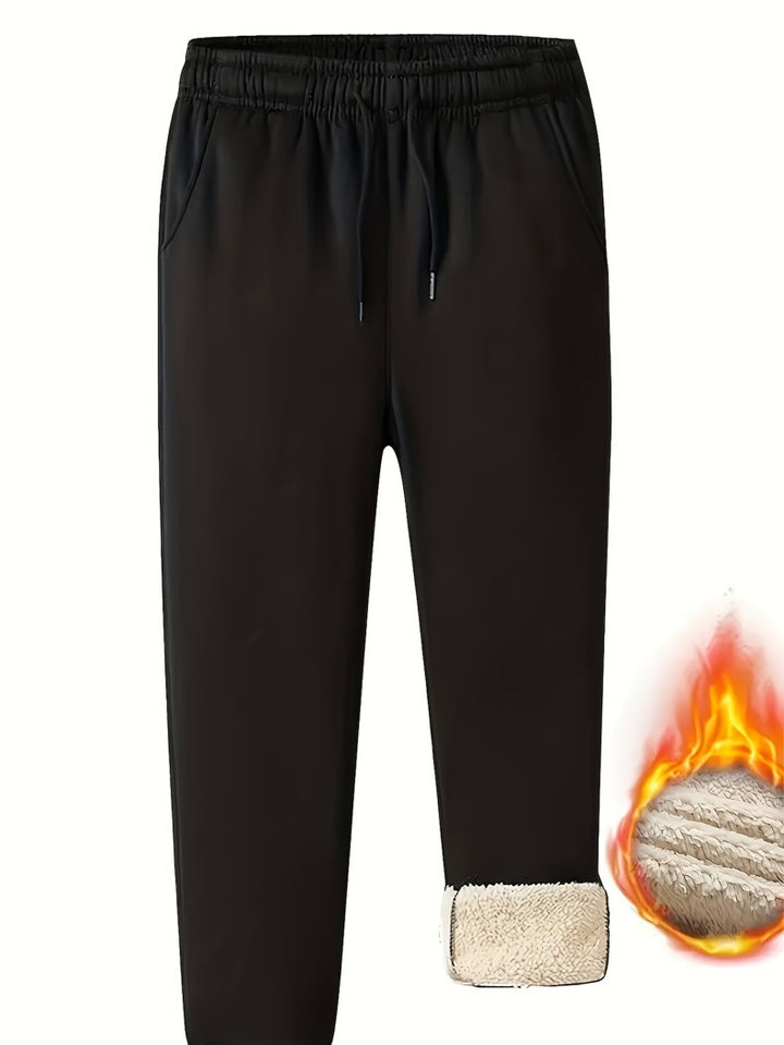 Herren Thermo-gefütterte Jogginghose mit Sherpa-Innenfutter und elastischem Bund Drune
