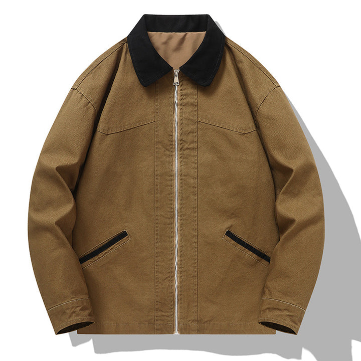Herren Lässige Freizeitjacke mit hohem Kragen Drune
