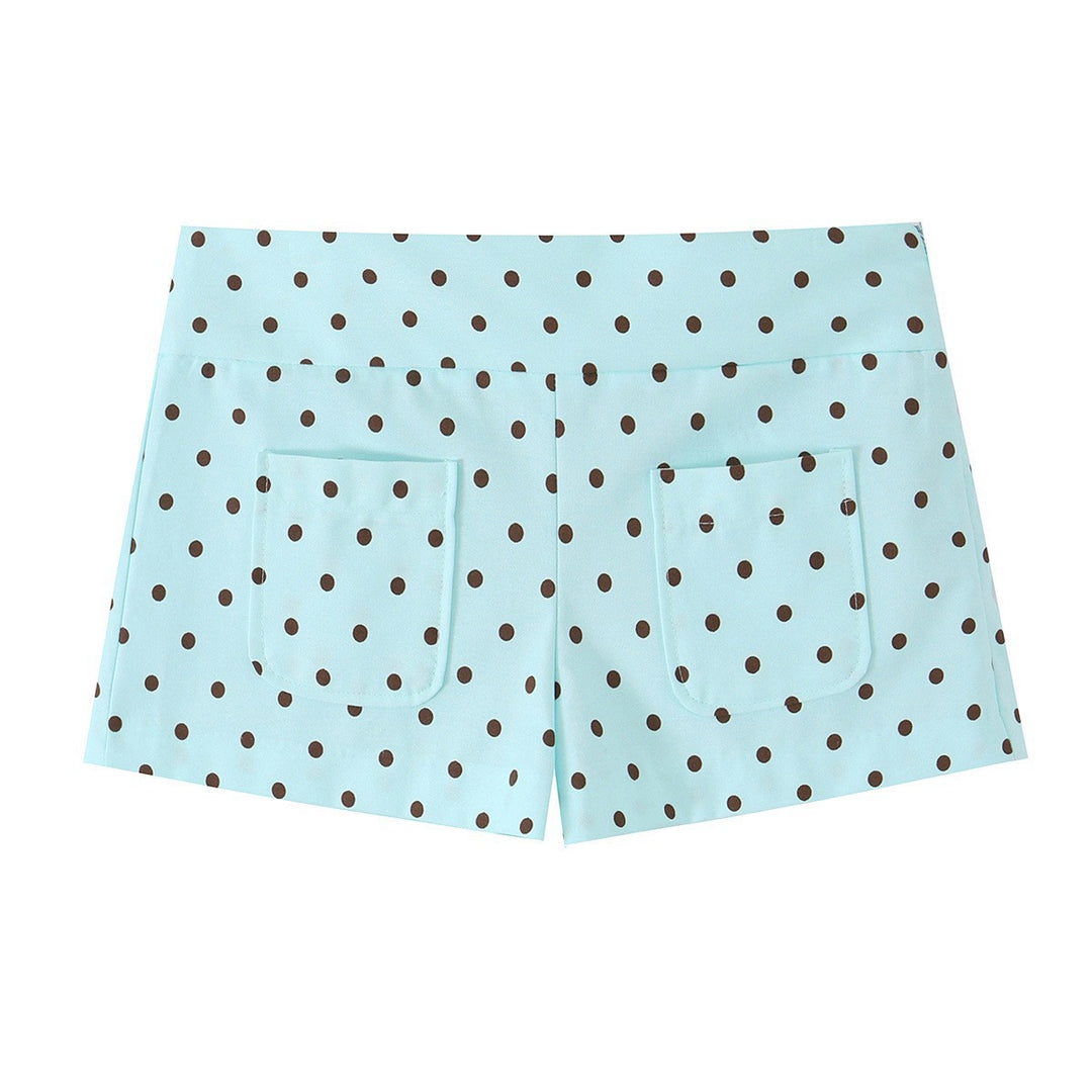Damen Bluse mit Stehkragen, Taillengürtel und Brusttaschen Drune