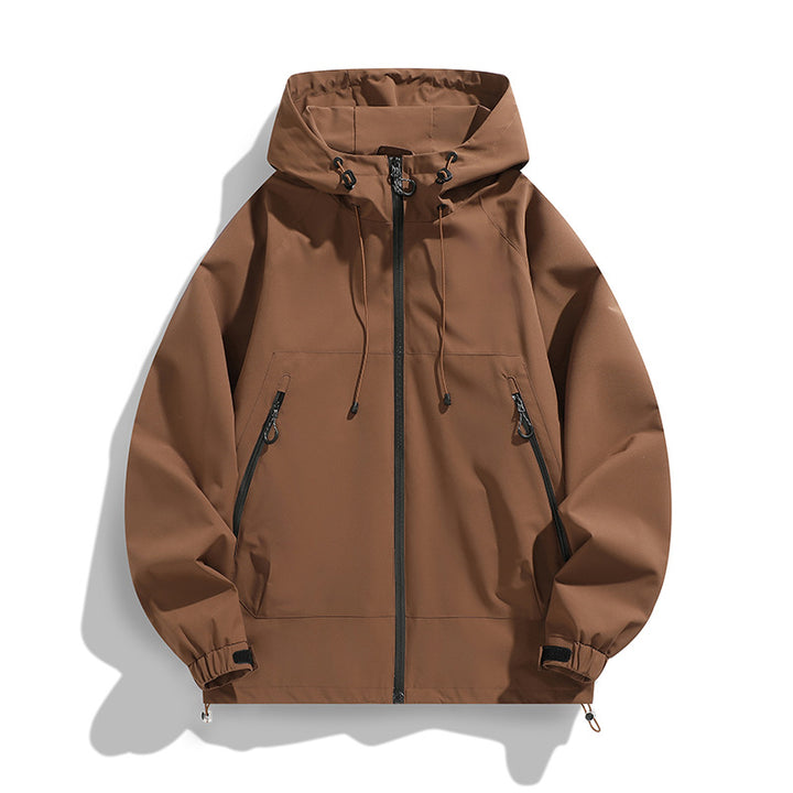 Herren Technische Wind- und Wasserabweisende Kapuzenjacke mit verstellbarem Saum Drune