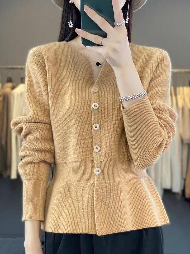 Damen edler Strickcardigan mit strukturiertem Design Drune