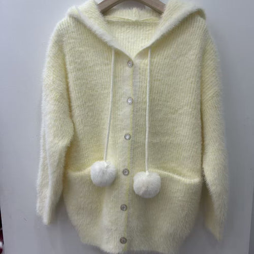 Damen Kuschelige Kapuzenjacke Drune