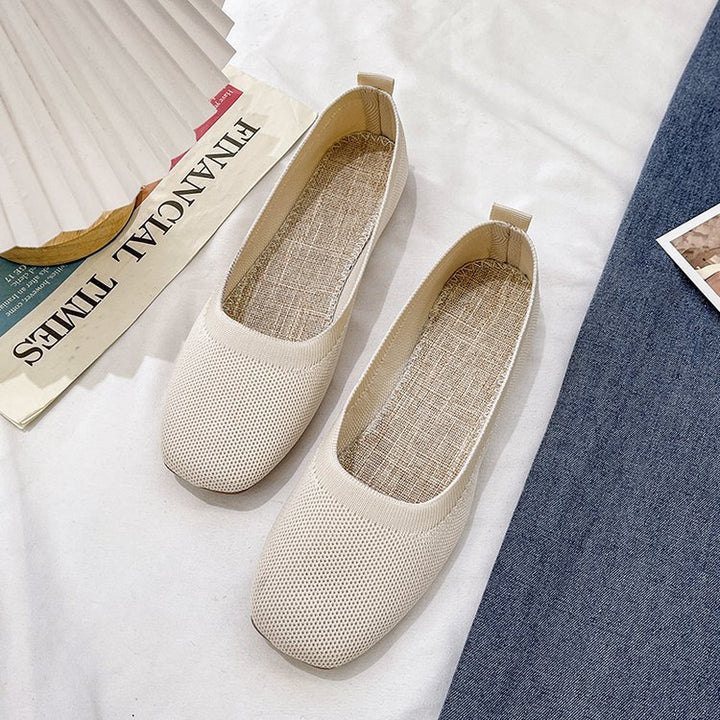 Damen Bequeme Slip-On Ballerinas mit atmungsaktiver Obermaterialstruktur Drune