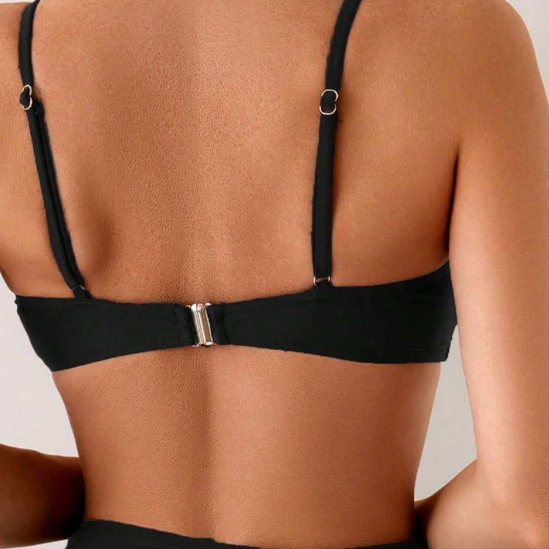 Damen Bikini-Set mit elegantem Muschel-Detail und hoch tailliertem Schnitt Drune