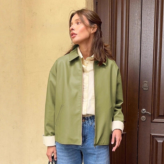 Damen Oversized Übergangsjacke aus leichtem Material mit kontrastierenden Ärmeln Drune