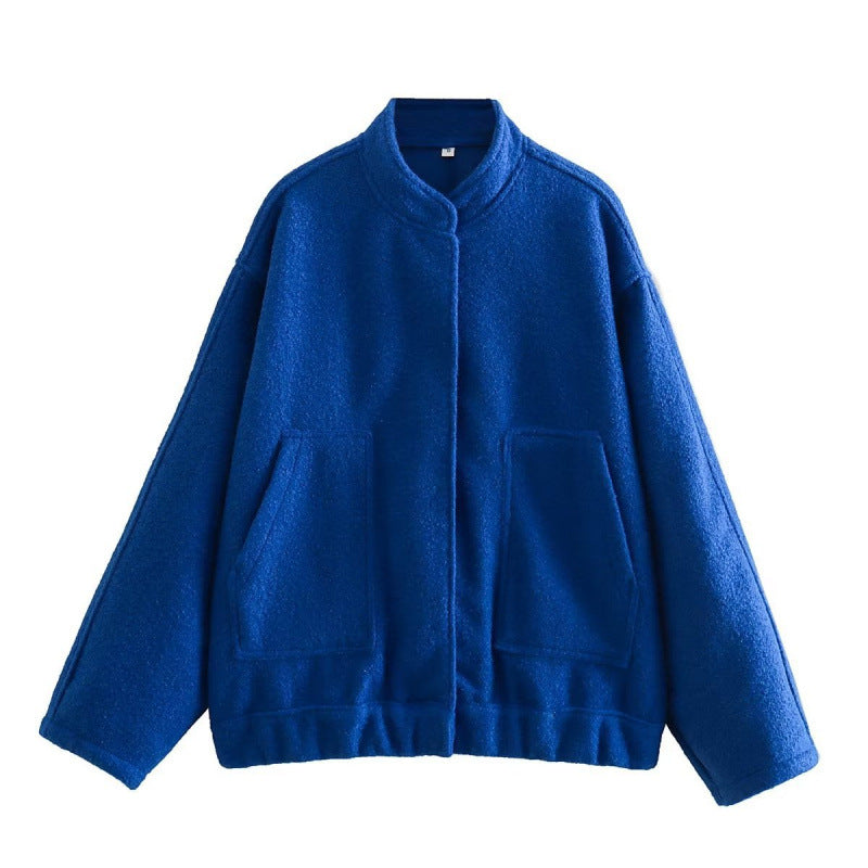 Damen coole Oversize-Jacke aus weichem Wollmix Drune