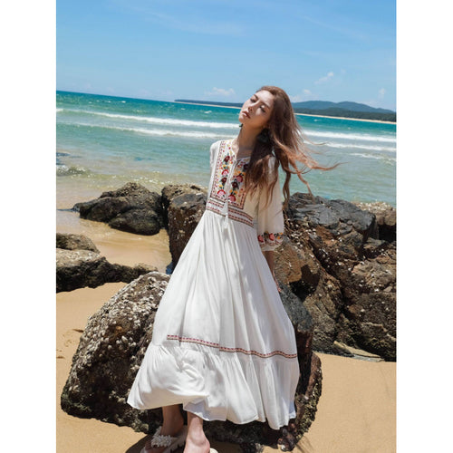 Drune | Boho Kleid Schwarz