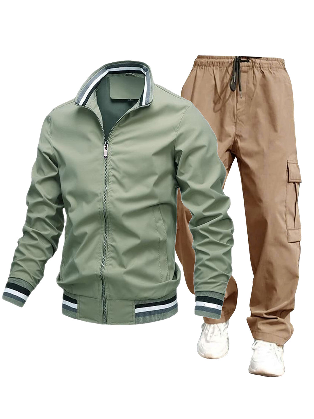 Herren Sportliche Jacke und Cargo-Hosen Drune