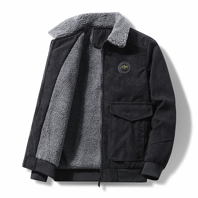 Herren Lässige Steppjacke mit Teddyfutter Drune
