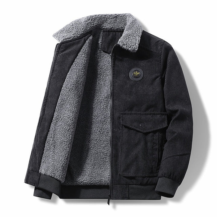 Herren Lässige Steppjacke mit Teddyfutter Drune