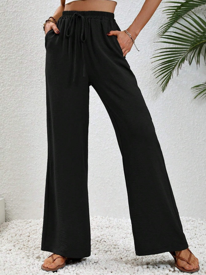 Damen Weite, bequeme Lounge-Hose mit verstellbarem Bund Drune