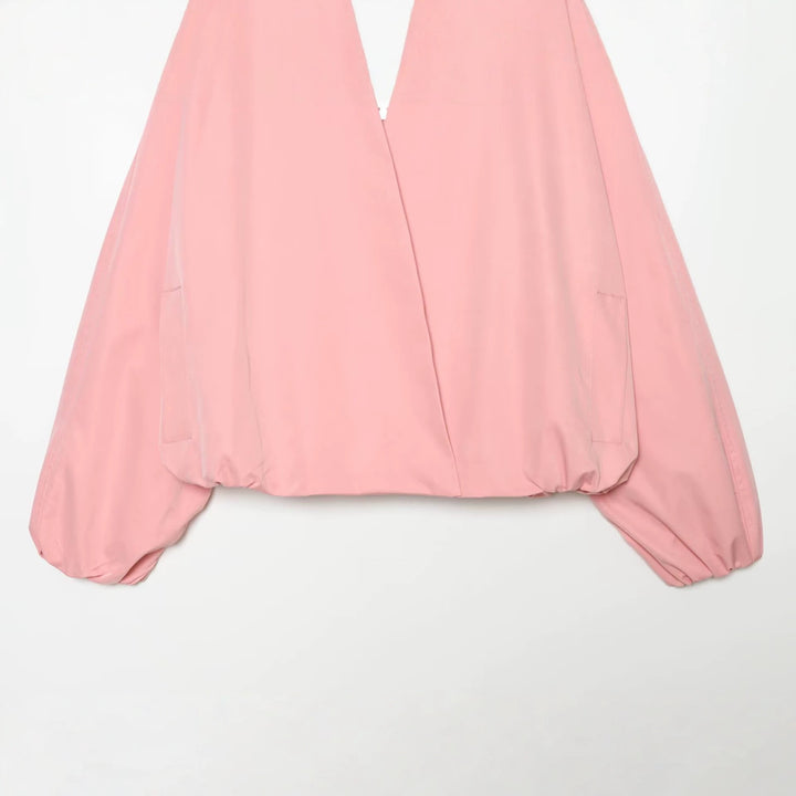 Damen Leichte Cropped-Bomberjacke im Boxy‑Schnitt mit offenem Kimono‑Verschluss Drune