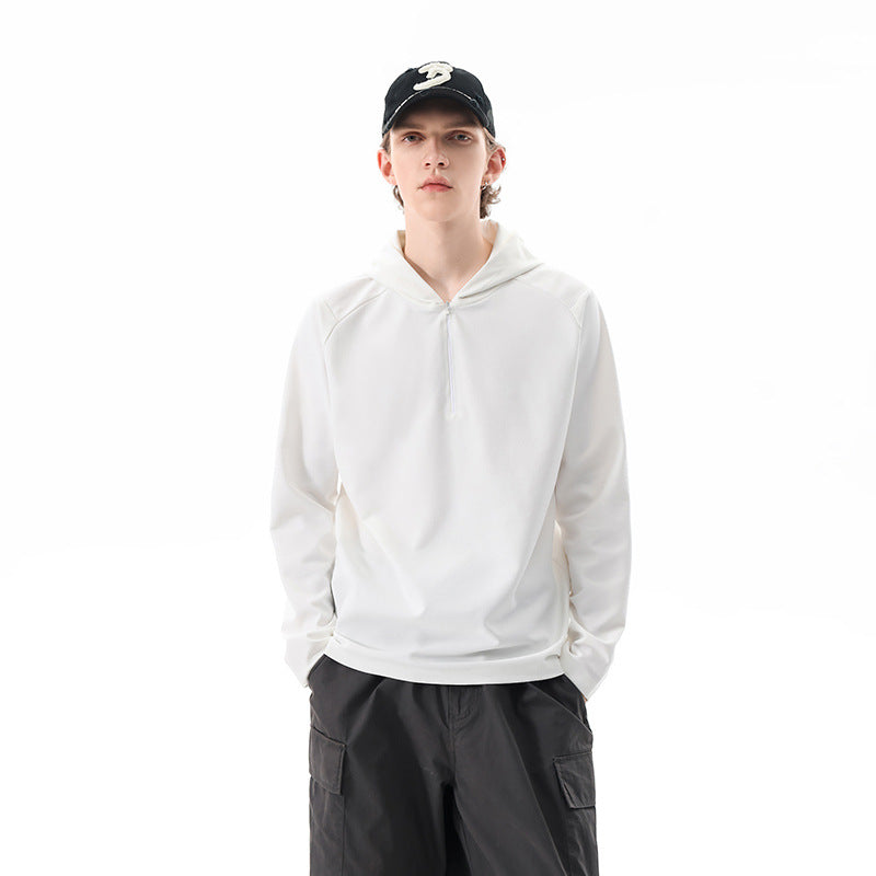 Herren Leichter Halbzip-Kapuzenpullover im Oversize-Relaxed-Fit aus technischem Jersey Drune