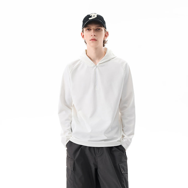 Herren Leichter Halbzip-Kapuzenpullover im Oversize-Relaxed-Fit aus technischem Jersey Drune