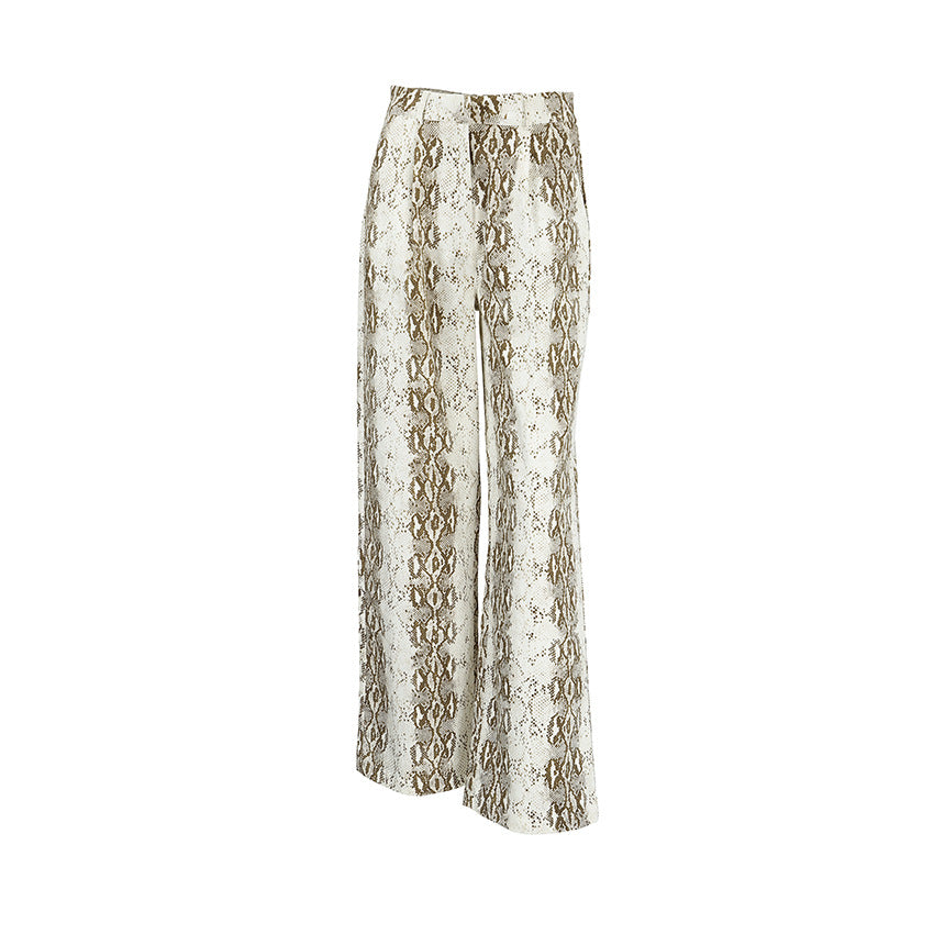 Damen Elegante Schlangeprint-Hose Drune