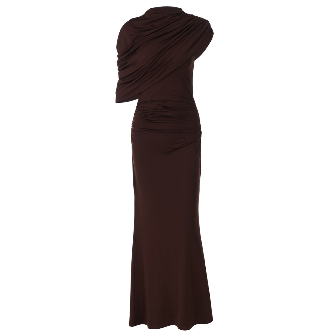 Damen Elegantes Maxi-Kleid mit drapiertem Oberteil Drune