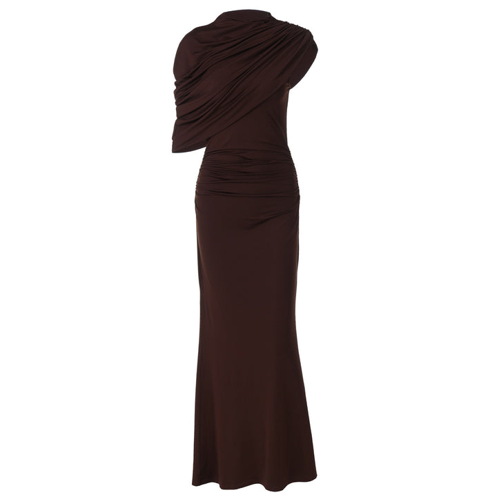 Damen Elegantes Maxi-Kleid mit drapiertem Oberteil Drune