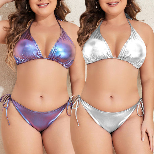 Damen Triangel-Bikini mit schimmerndem Design Drune