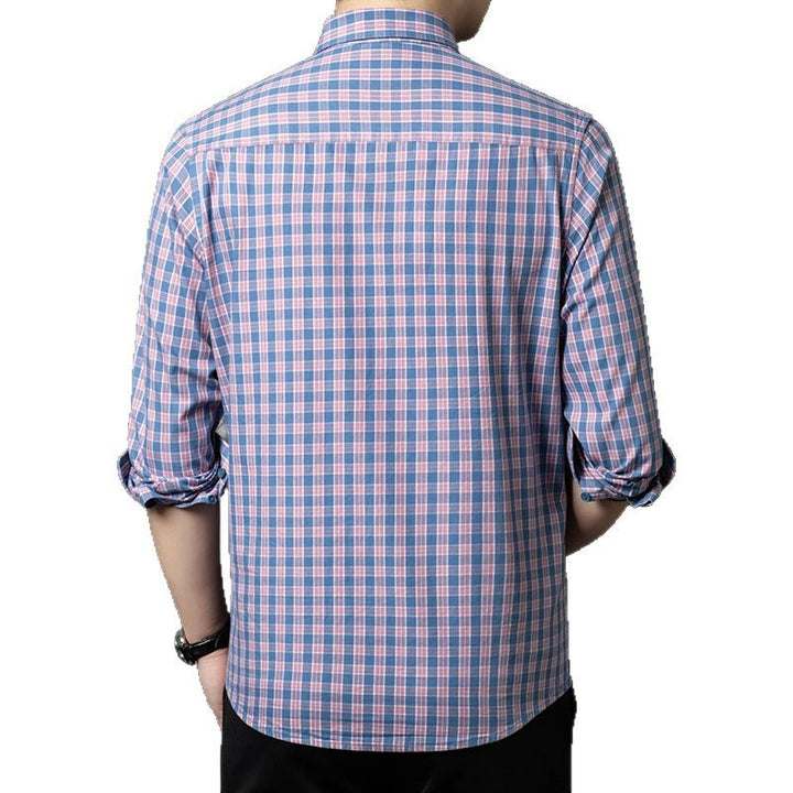 Herren Karomuster Hemd mit Knopfleiste und vielseitigem Stil Drune