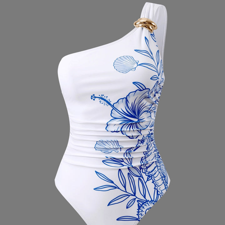 Damen Einteiler Badeanzug mit luxuriösem floralem Design Drune