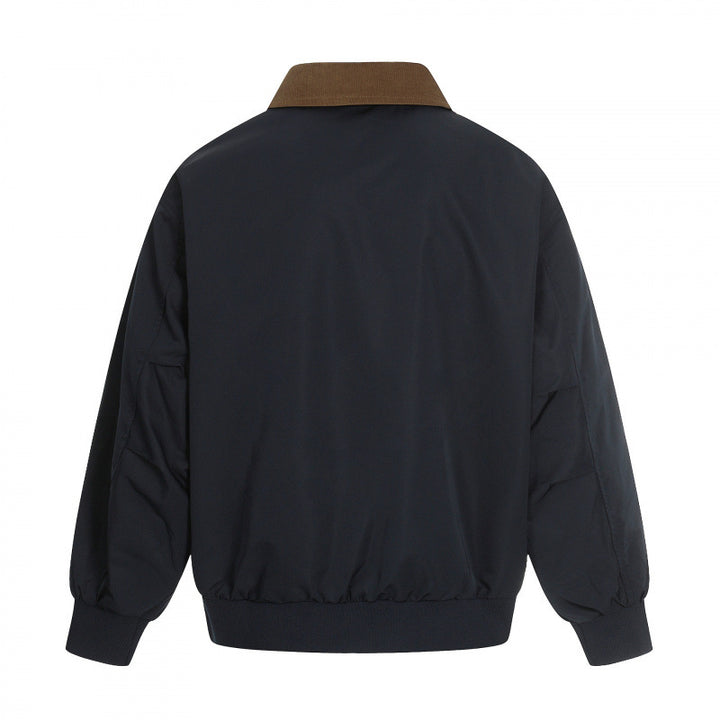 Herren Harrington-Jacke mit Cordkragen, geripptem Saum und dezenter Frontzipper Drune